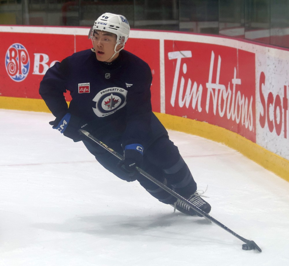 Oakbank's Owen Martin and Lorette's Avery Laliberte were in attendance at the Winnipeg Jets annual prospects camp. (Cassidy Dankochik The Carillon)