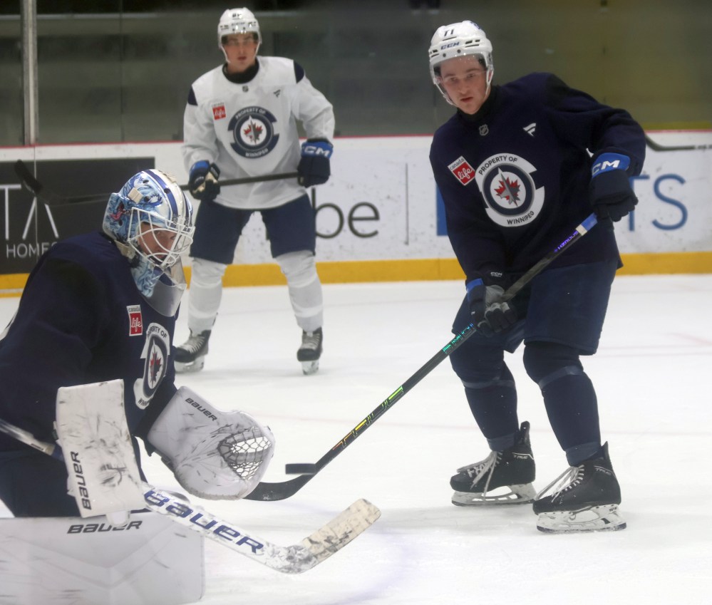 Oakbank's Owen Martin and Lorette's Avery Laliberte were in attendance at the Winnipeg Jets annual prospects camp. (Cassidy Dankochik The Carillon)