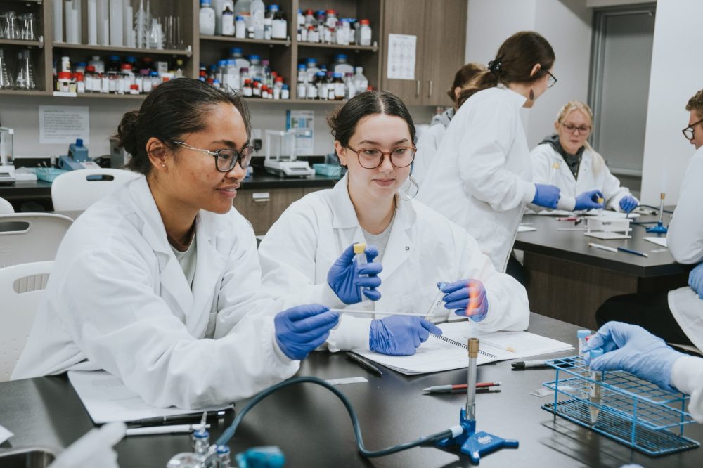 submitted
Providence University College & Theological Seminary lab students. The science department was formed in 2015.