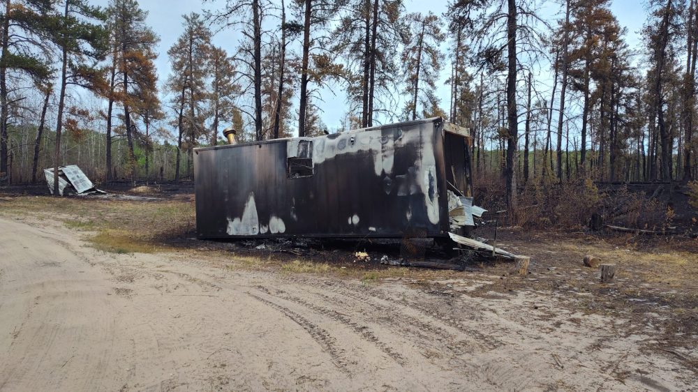 Submitted
The warming shelter that was destroyed by the spring and summer fire that burned in the RM of Piney this year. South East Sno-Riders Inc. is hoping a social will raise some funds to cover the cost of building a new shelter.