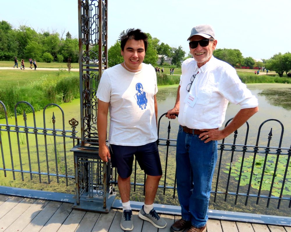 WES KEATING THE CARILLON
The bridge across the creek at the Mennonite Heritage Village gives tour participants a birds-eye view of the bank restoration project at the pond.