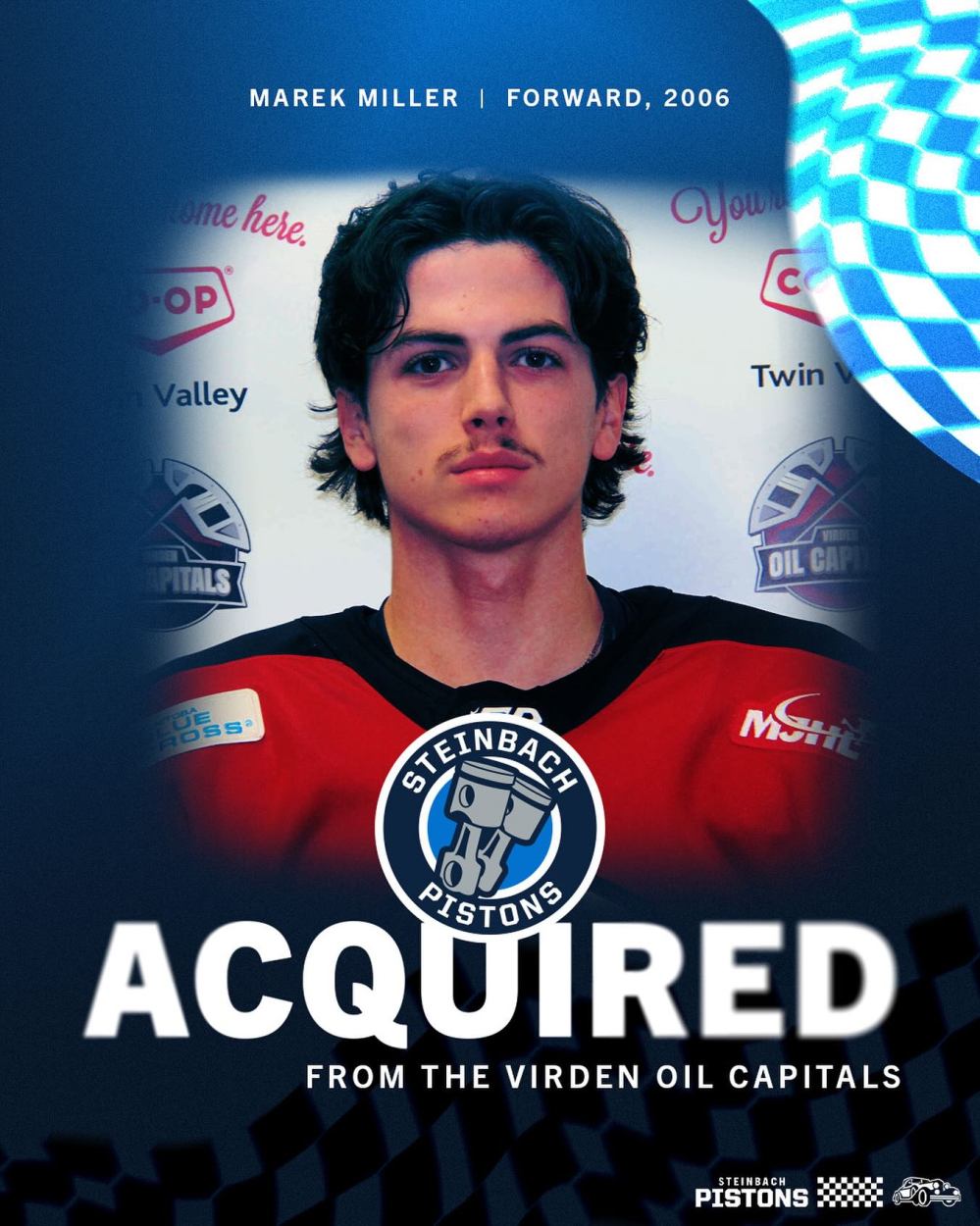 Marek Miller has spent parts of three seasons in the MJHL. (Steinbach Pistons Facebook)