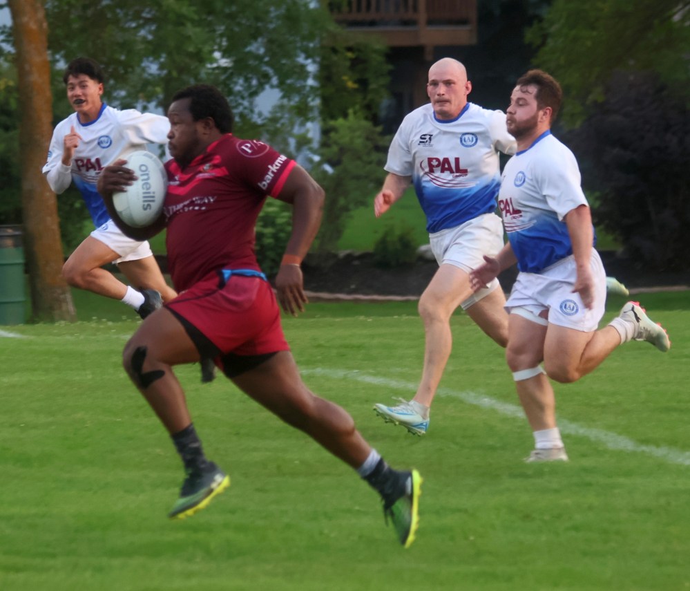 The Eastman Warriors fell to the Winnipeg Assassins in Manitoba Rugby premier division action in A.D. Penner Park Aug. 14. (Cassidy Dankochik The Carillon)