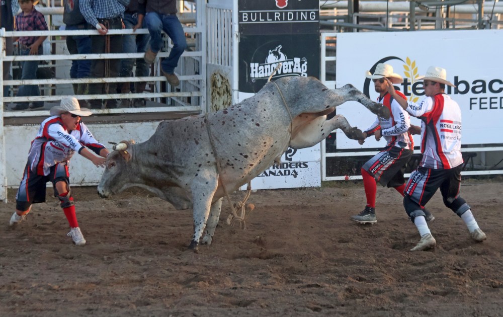 Fans packed into Grunthal for Crossfire Bullriding's Bull Riders of Canada invitational Aug. 14/15. (Cassidy Dankochik The Carillon)