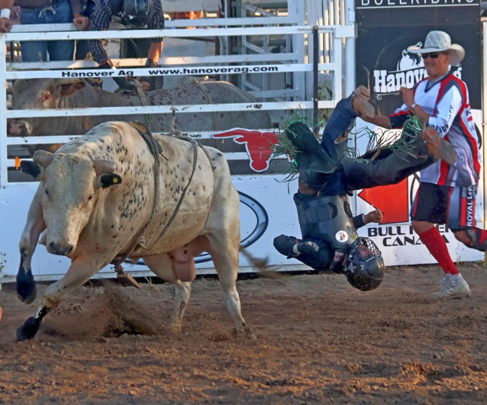 Fans packed into Grunthal for Crossfire Bullriding's Bull Riders of Canada invitational Aug. 14/15. (Cassidy Dankochik The Carillon)