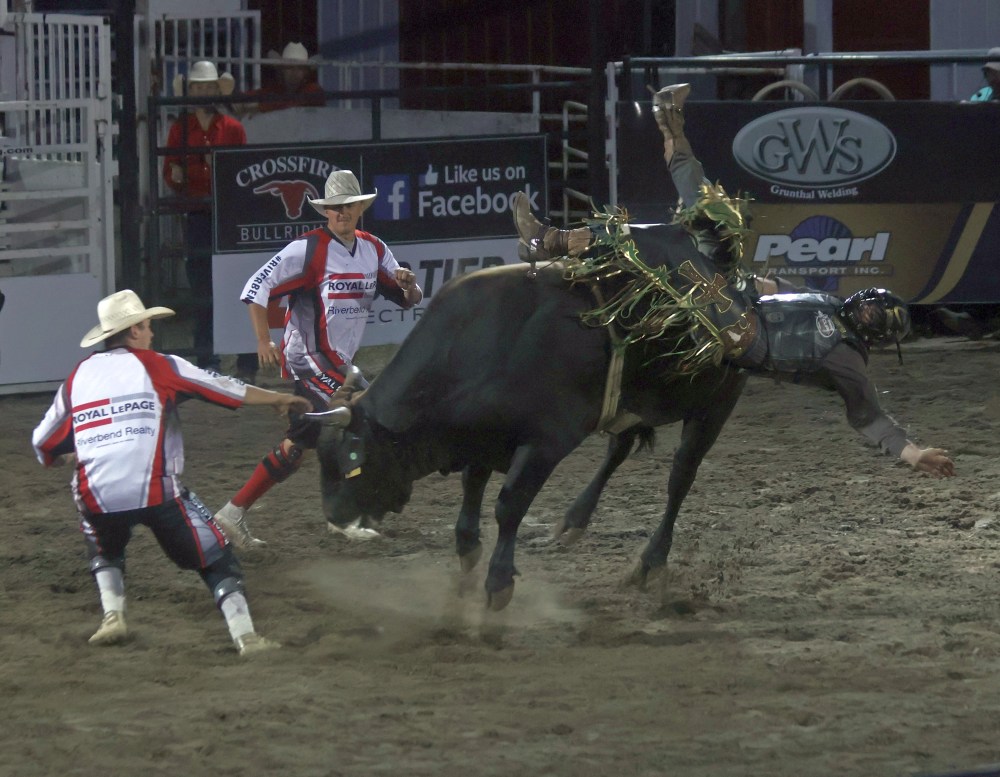 Fans packed into Grunthal for Crossfire Bullriding's Bull Riders of Canada invitational Aug. 14/15. (Cassidy Dankochik The Carillon)