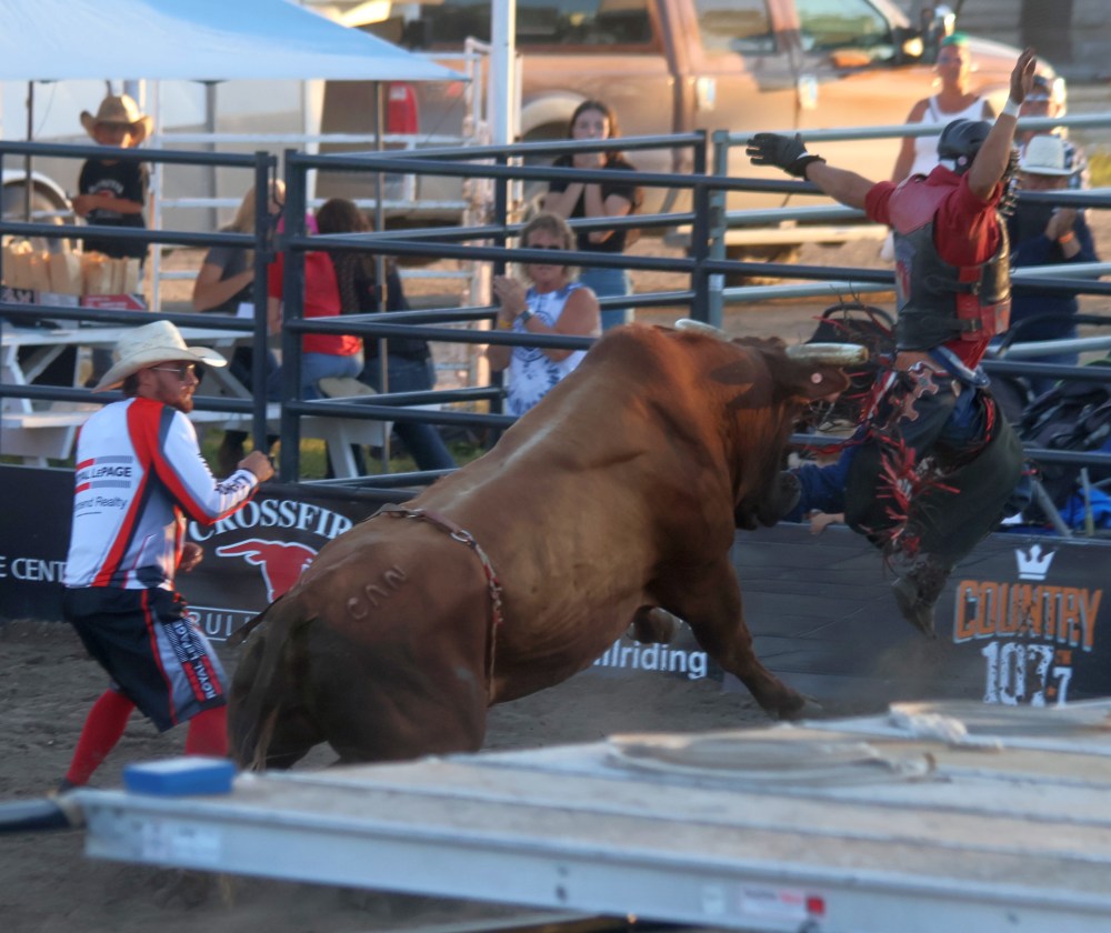 Fans packed into Grunthal for Crossfire Bullriding's Bull Riders of Canada invitational Aug. 14/15. (Cassidy Dankochik The Carillon)