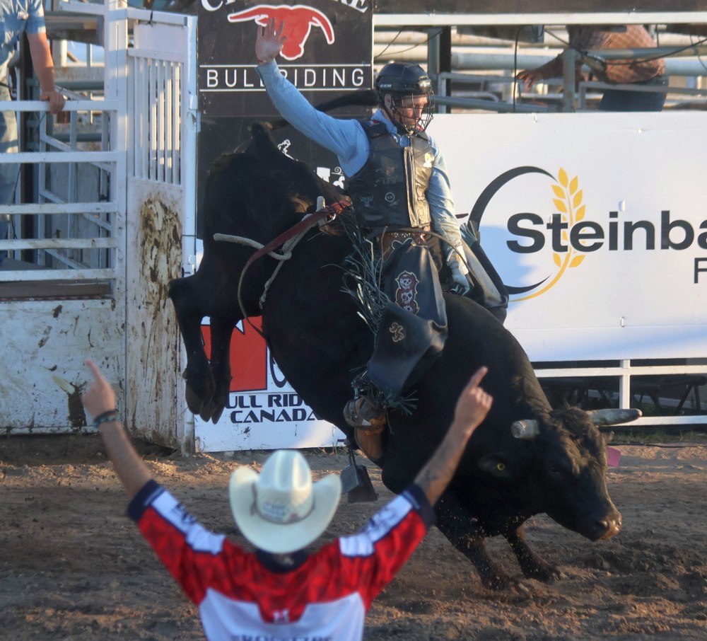 Fans packed into Grunthal for Crossfire Bullriding's Bull Riders of Canada invitational Aug. 14/15. (Cassidy Dankochik The Carillon)