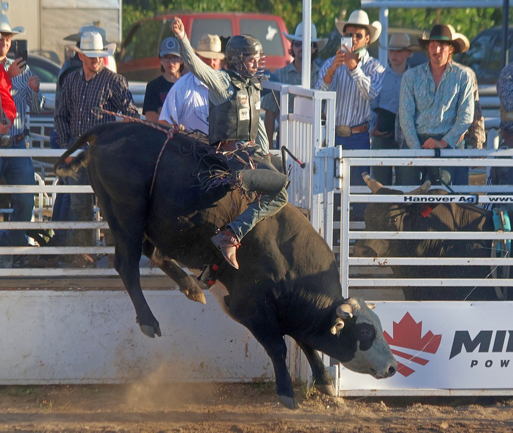 Fans packed into Grunthal for Crossfire Bullriding's Bull Riders of Canada invitational Aug. 14/15. (Cassidy Dankochik The Carillon)