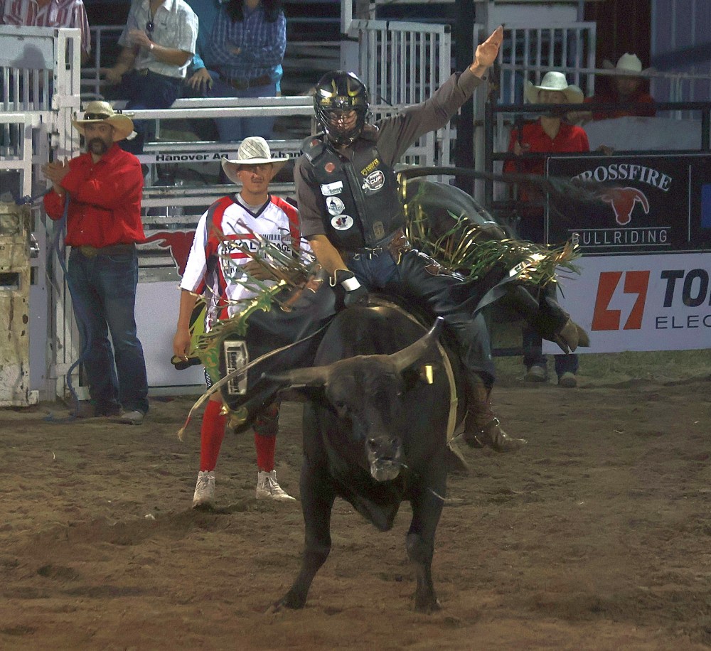 Fans packed into Grunthal for Crossfire Bullriding's Bull Riders of Canada invitational Aug. 14/15. (Cassidy Dankochik The Carillon)