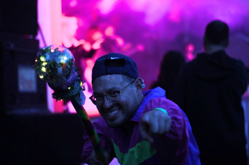 MATTHEW FRANK THE CARILLON Rainbow Trout Music Festival attendee Manny dances to a main stage band.