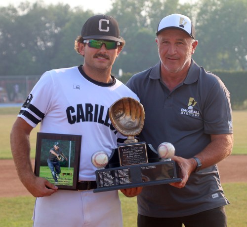 Brady Papineau won the Len Gzebb award in the 2024 and 2025 seasons, awarded to the top defensive player in the Manitoba Junior Baseball League. (Cassidy Dankochik The Carillon)