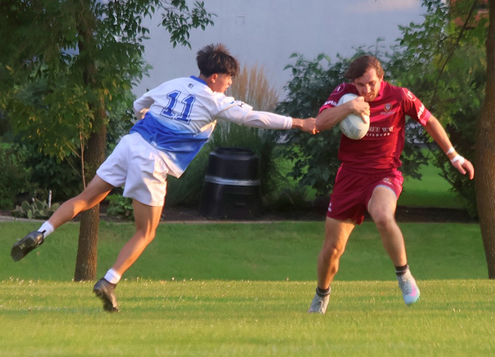 The Eastman Warriors fell to the Winnipeg Assassins in Manitoba Rugby premier division action in A.D. Penner Park Aug. 14. (Cassidy Dankochik The Carillon)