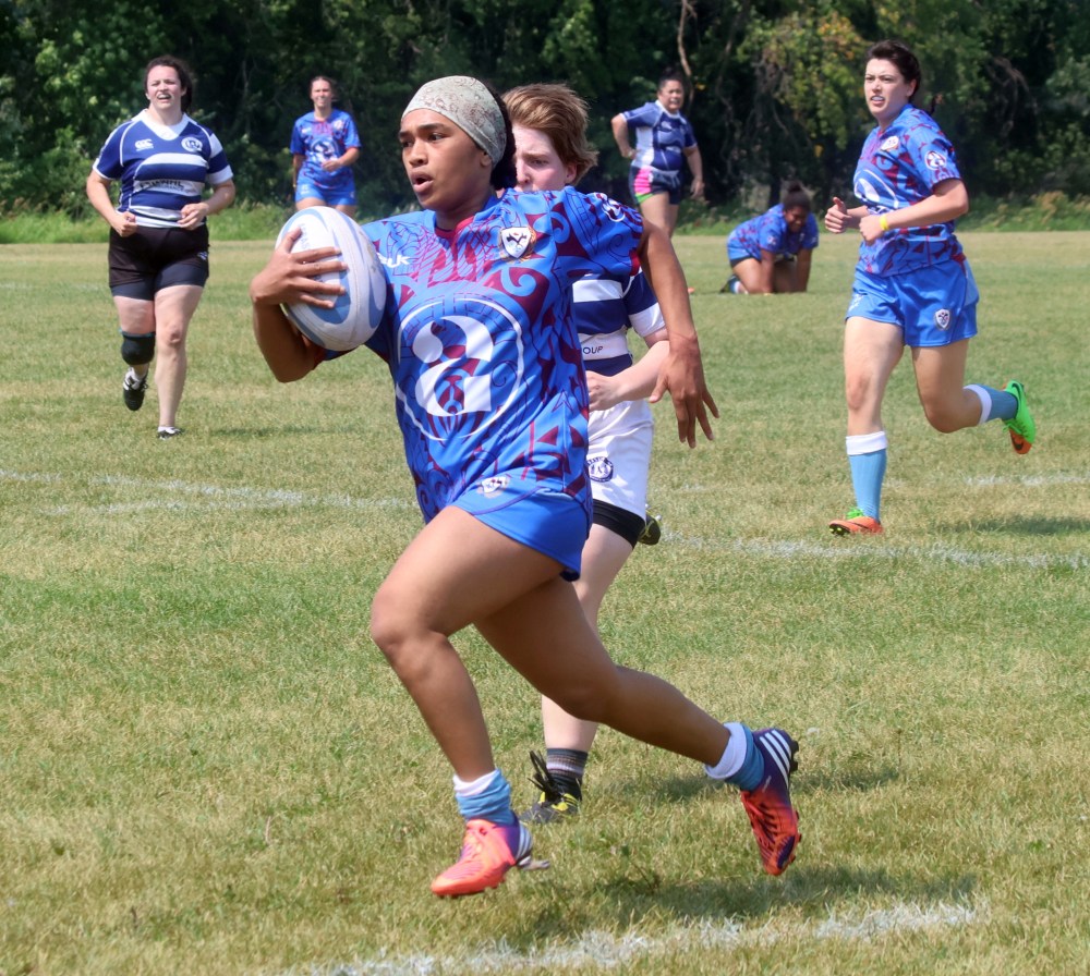 The Eastman Warriors women's rugby team took to the field for a competitive match for the first time during the Rugbymania sevens tournament last weekend. (Cassidy Dankochik The Carillon)