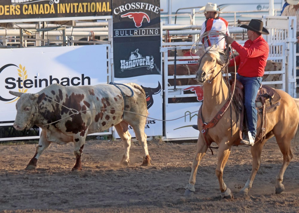 Fans packed into Grunthal for Crossfire Bullriding's Bull Riders of Canada invitational Aug. 14/15. (Cassidy Dankochik The Carillon)