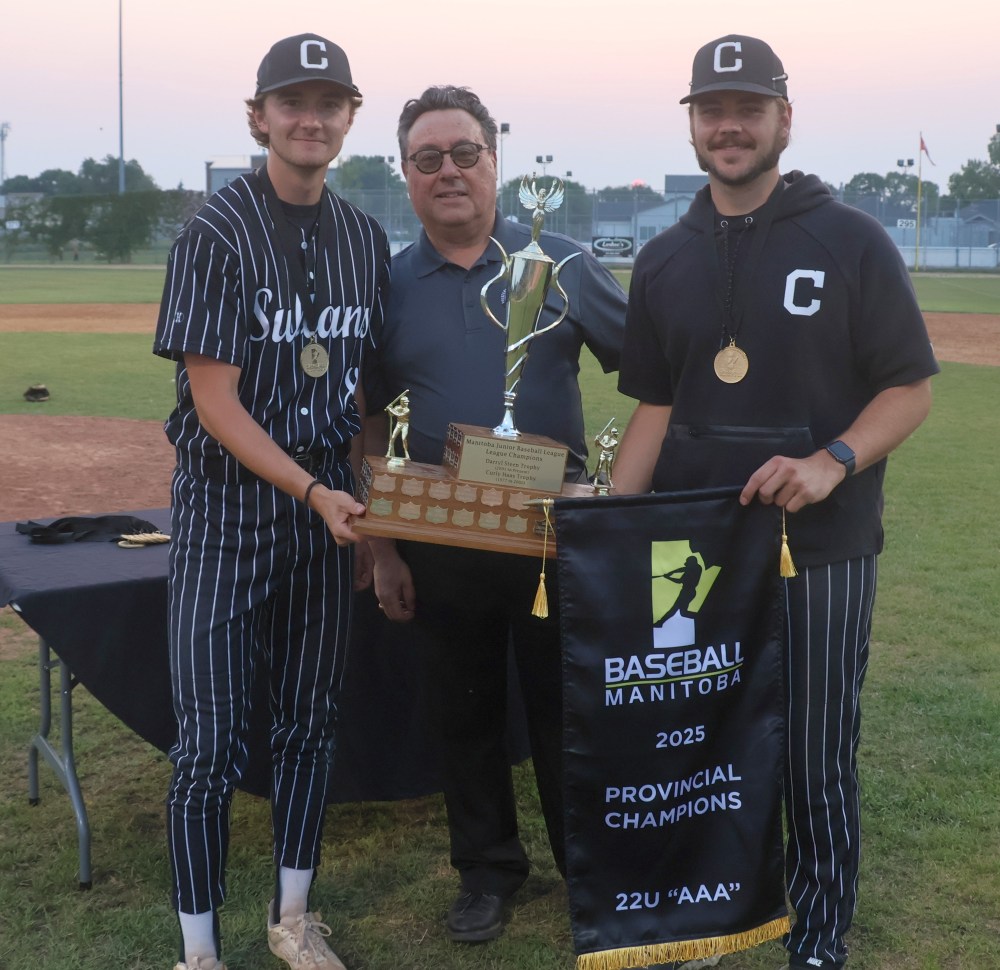 The Carillon Sultans won game four of the MJBL finals, clinching a 3-1 series victory and setting off celebrations at Koskie Field in Winnipeg July 30. (Cassidy Dankochik The Carillon)