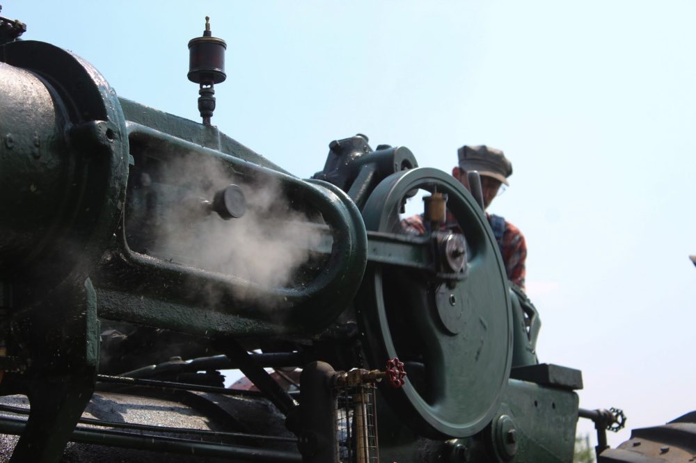 MATTHEW FRANK THE CARILLON
Steam shoots out of the sole piston on the steam engine.