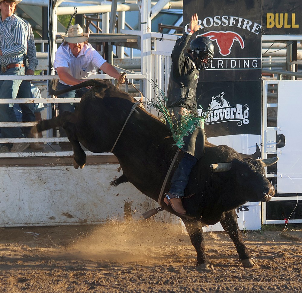 Fans packed into Grunthal for Crossfire Bullriding's Bull Riders of Canada invitational Aug. 14/15. (Cassidy Dankochik The Carillon)