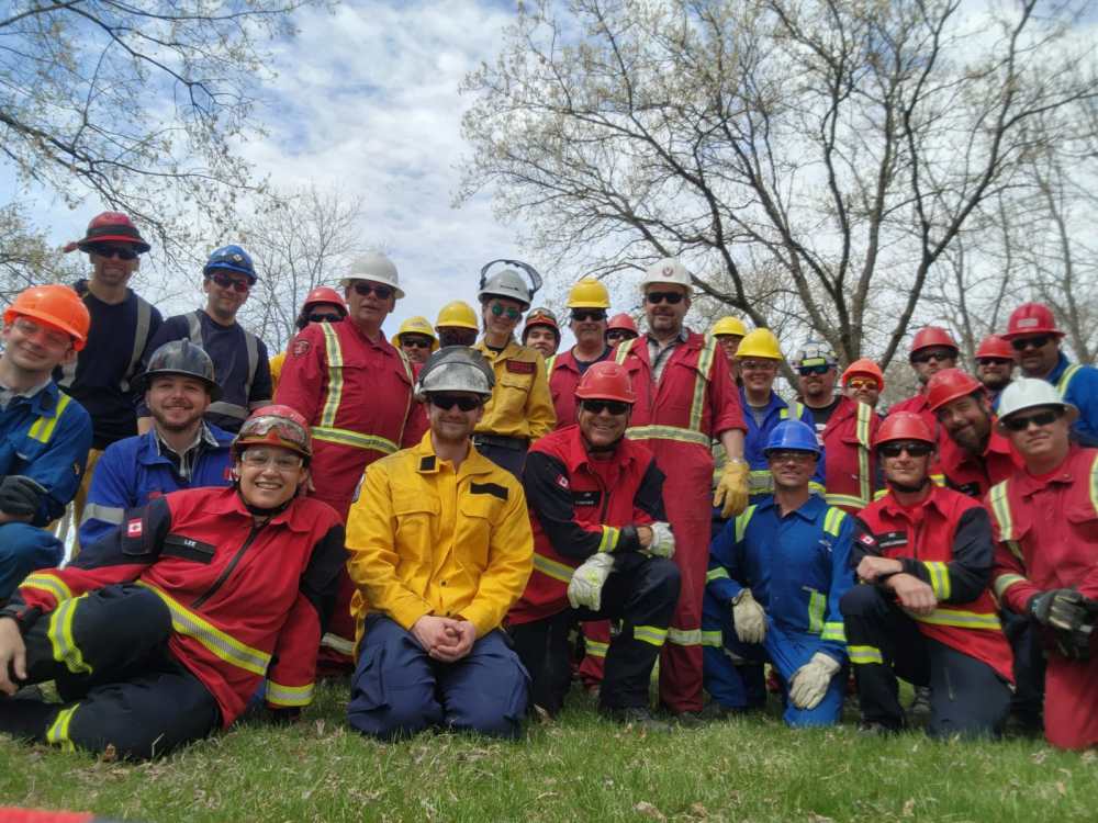 Submitted by the RM of Piney
A group photo of the firefighters from the RM of Piney and Buffalo Point First Nation. About 60 firefighters will receive training from the government’s fighting and managing wildfires in a changing climate program (FMWCC) training fund, which will see $28 million spent to 2027 to train 2,800 new community-based firefighters and reduce the risk of wildland fires across Canada.