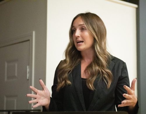 SVJETLANA MLINAREVIC THE CARILLON 

Steinbach Arts Council new chair Taylor Brandt talks about how excited she is to take on the new role during the organization’s annual general meeting on Sept. 10 at the Steinbach Cultural Arts Centre.