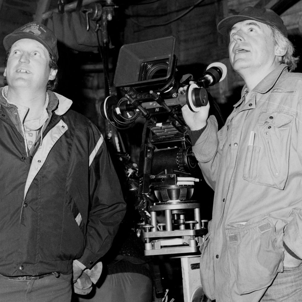 CARILLON ARCHIVES
Ray Laing and director Michael Scott watch the crew setting the stage for an upcoming hayloft scene for the made-for-television movie Harvest for the Heart.