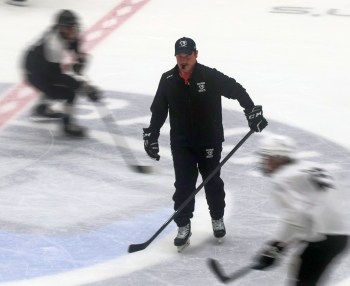 Eastman Selects coaches kept a close eye on potential players during the U18 AAA team's first skate at the Southeast Event Centre Sept. 4. The Selects hosted their first phase of tryouts this week. (Cassidy Dankochik The Carillon)