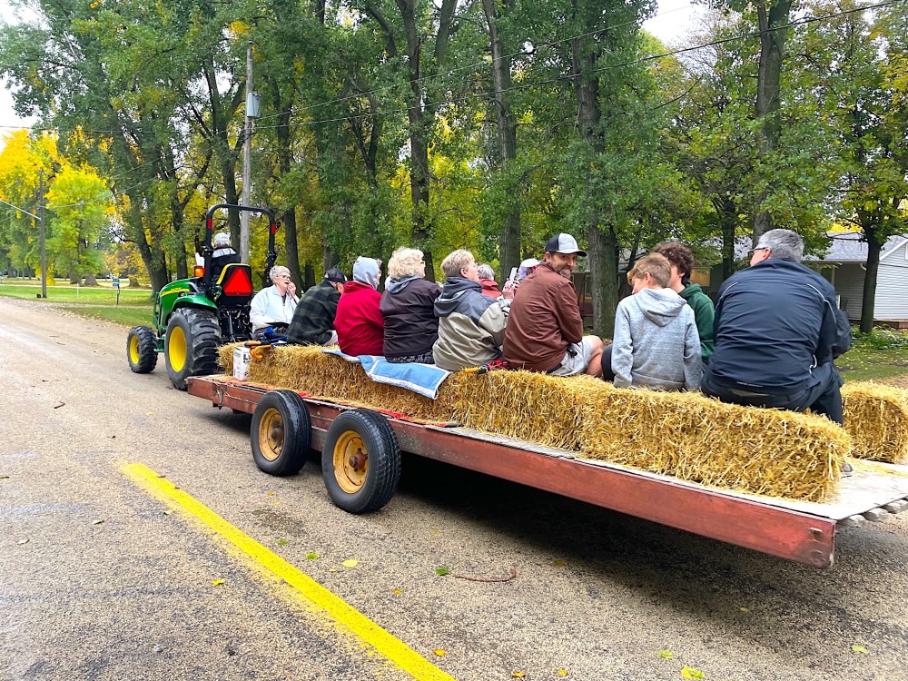 LOIS BRAUN
Neubergthal Village history tour. This year the trailer may be horse-drawn.