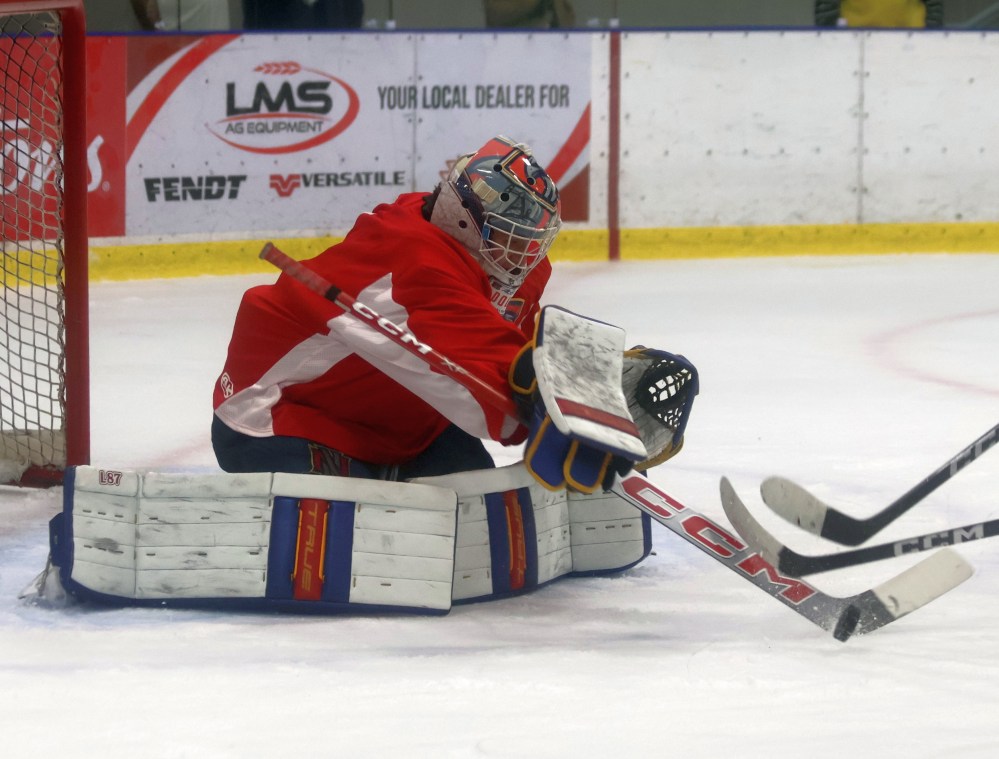 Austin Dubinsky, who saw action in 35 games last season for Niverville, is back in Nighthawks colours this season. (Cassidy Dankochik The Carillon)