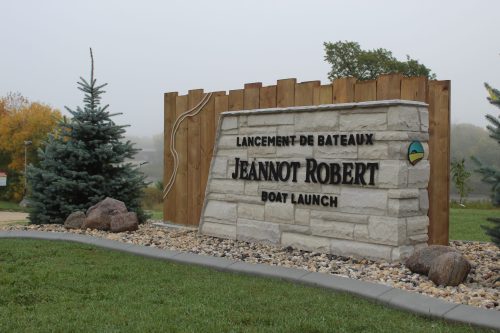 MATTHEW FRANK THE CARILLON 

The Jeannot Robert Boat Launch, backing onto the Red River, was unveiled on Sept. 11.