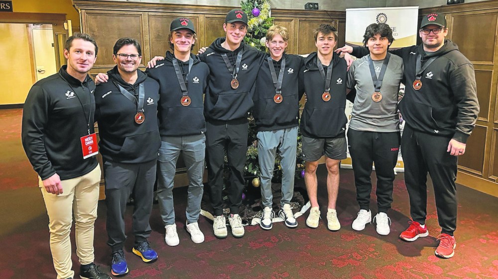 Team Canada West, including a healthy contingent of MJHL players and staff, came away from the World Junior A Challenge with bronze medals. (MJHL)