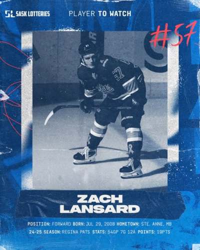 Zach Lansard's strong start to the season has him getting attention from NHL scouts. (Regina Pats)
