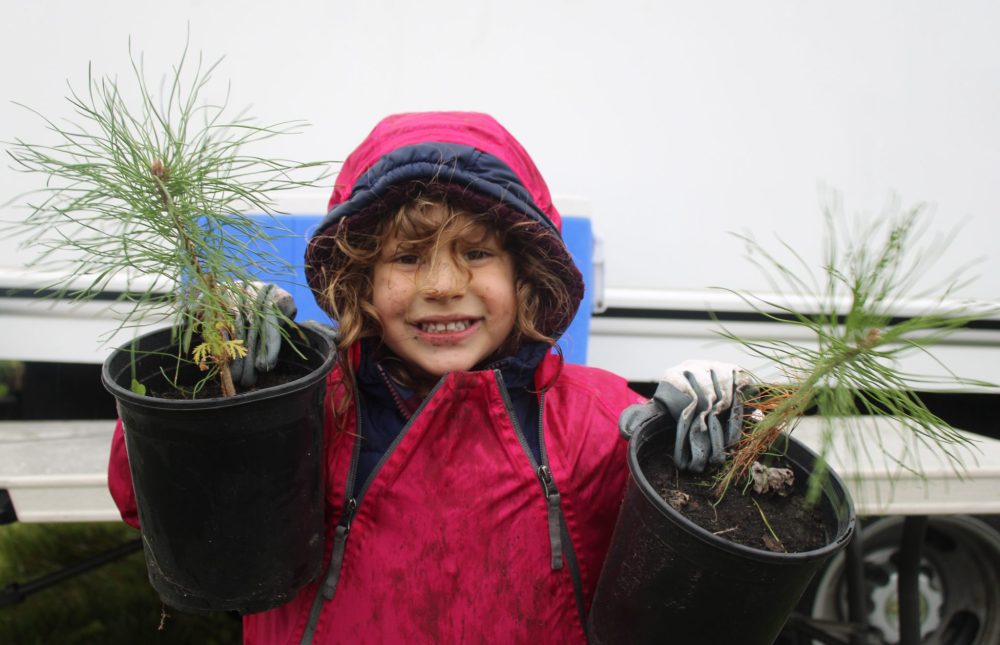 GREG VANDERMEULEN THE CARILLON
Veya Cabana, 4, was eager to help carry trees to their planting sites and start creating the forest.
