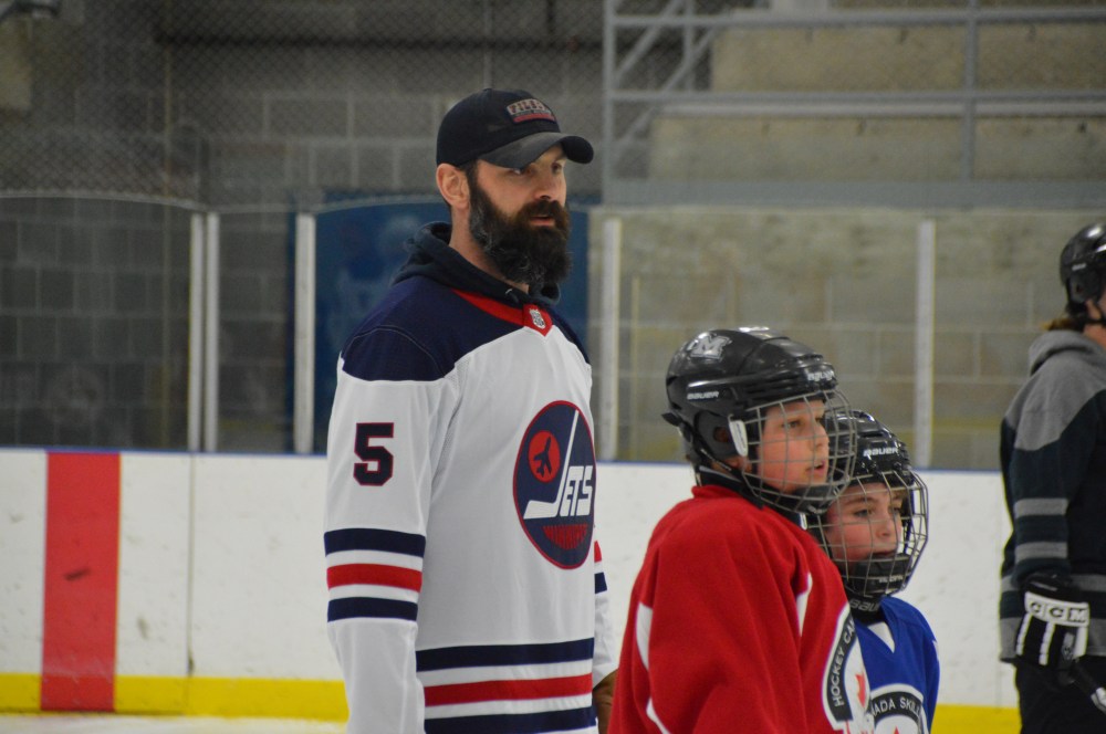 Former Winnipeg Jets defenseman Mark Stuart was in Morris during March of 2019 as part of the NHL team's first ever Town Takeover event. (Carillon Archives)