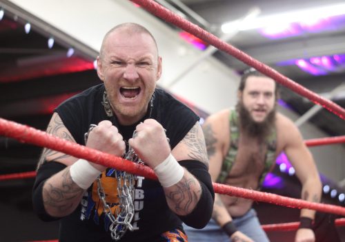 MATTHEW FRANK THE CARILLON
(From left) Robby Royce and Bam Bam partnered for a tag-team showdown.