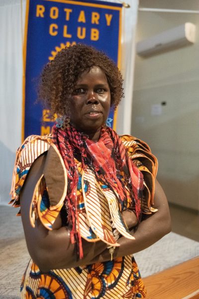 SVJETLANA MLINAREVIC THE CARILLON 

Former South Sudanese refugee Rebecca Atet Deng shared her 18-year journey as a refugee with the South Eastman Rotary Club on Nov. 19, during the organization’s annual gala. Deng’s story began when she was taken at the age of 12 by rebels during her country’s civil war. She was a refugee until the age of 30 when she moved to Canada.