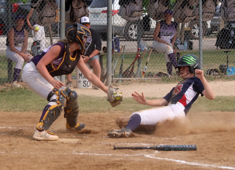 La Broquerie and St Pierre teamed up to field a softball team in the MHSAA, and won the provincial banner. (Cassidy Dankochik The Carillon)