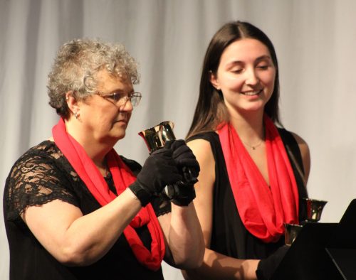 GREG VANDERMEULEN THE CARILLON 

The Steinbach Mennonite Handbelles were one of three featured performers at Melodies of Christmas, a Mennonite Heritage Village musical showcase on Nov. 27. Also helping to welcome in the Christmas season were the Tenuto Singers and the Southeast Community Concert Band.