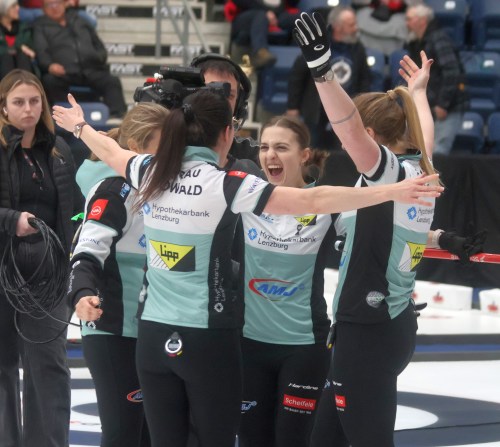 Team Tirinzoni celebrates their third consecutive Players' Championship. (Cassidy Dankochik The Carillon)