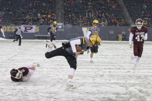 Terry Frey Carillon Archives 

Sawyer Thiessen rumbles forward during a game in 2019.