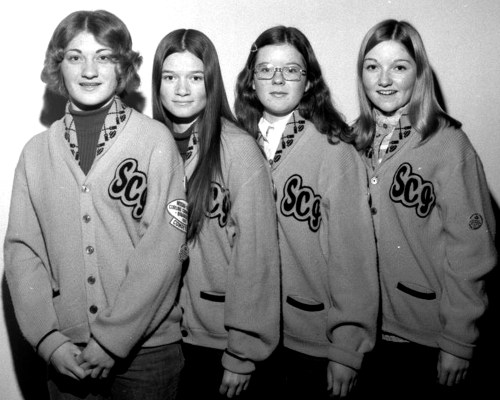 The SCI was well represented at the provincial high school girls’ bonspiel this year. Sharon Dyck, Marj Mooney, Pat Guenther and Donna Armstrong made it to the finals of the first event before being defeated by a Winnipeg rink from Rossmere.