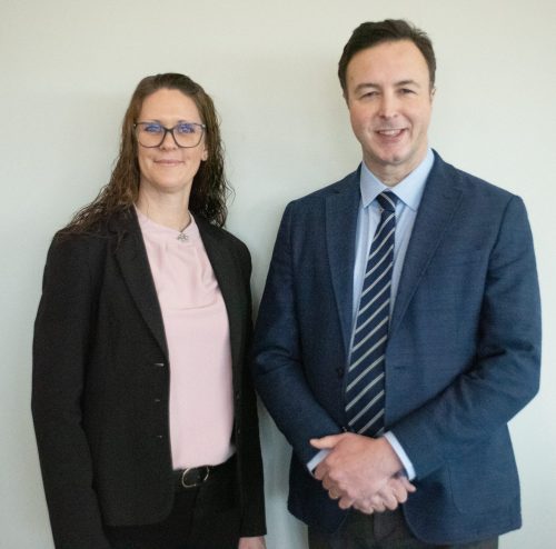 SVJETLANA MLINAREVIC THE CARILLON
Minister of Finance Adrien Sala, seen here with Steinbach Chamber of Commerce executive director Tessa Masi, visited the Steinbach Chamber of Commerce on March 9, 2026, where he discussed rural investment, economic trade, and business taxes.