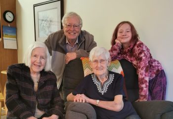 Anne with her sister, brother-in-law, and grandniece, Oct. 9, 2023.