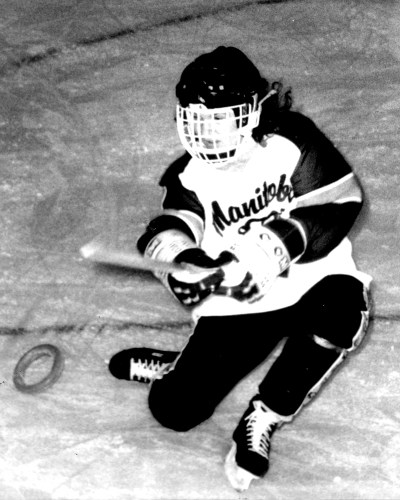 Gaetane Manaigre scored six goals and assisted on 10 others to lead her Manitoba team to a silver medal in the 1991 Canadian Ringette Championships in Hull, Quebec.