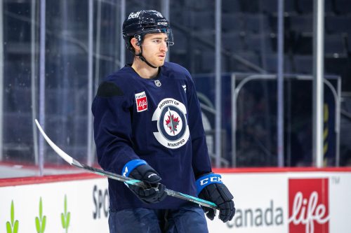 MIKAELA MACKENZIE / FREE PRESS
	
Gabe Vilardi (13) during Jets practice at the Canada Life Centre on Friday, Dec. 20, 2024.

For Ken story.
Winnipeg Free Press 2024