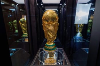 MIKE DEAL / FREE PRESS
The World Cup trophy up close.
The FIFA World Cup Trophy Tour makes a stop in Winnipeg Monday at Memorial Park.
Reporter: Julia-Simone Rutgers
260413 - Monday, April 13, 2026.