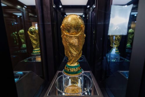 MIKE DEAL / FREE PRESS
The World Cup trophy up close.
The FIFA World Cup Trophy Tour makes a stop in Winnipeg Monday at Memorial Park.
Reporter: Julia-Simone Rutgers
260413 - Monday, April 13, 2026.