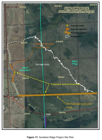 Government of Manitoba 

The Sundown Ridge project, shown in this photo, will cover an area in the RMs of Piney and Stuartburn. A feasibility study was done by the RMs and the Seine Rat Roseau Watershed District which found the $3 million project is not worth the cost.