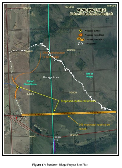Government of Manitoba 

The Sundown Ridge project, shown in this photo, will cover an area in the RMs of Piney and Stuartburn. A feasibility study was done by the RMs and the Seine Rat Roseau Watershed District which found the $3 million project is not worth the cost.