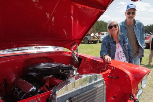SVJETLANA MLINAREVIC CARILLON ARCHIVES 

Brent and Carol Myers showed off their 1956 Chevy 210, at the 2025 event. They had owned their vehicle for 14 years and had come to the Car Show on the Ridge at M.A. Querel Community Park and Woodridge Community Club to show their support for the fire department.