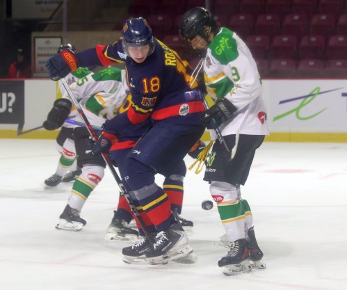Niverville defeated Thunder Bay 7-2 to stay undefeated at the Centennial Cup May 9. (Cassidy Dankochik The Carillon)